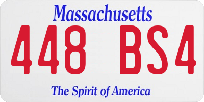MA license plate 448BS4
