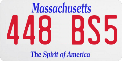 MA license plate 448BS5