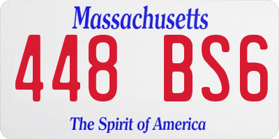 MA license plate 448BS6