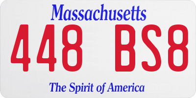 MA license plate 448BS8