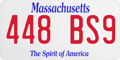 MA license plate 448BS9