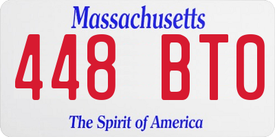 MA license plate 448BT0