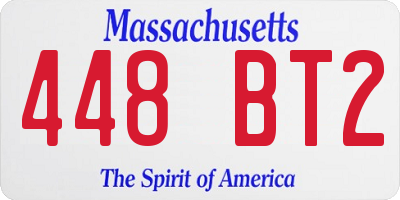 MA license plate 448BT2