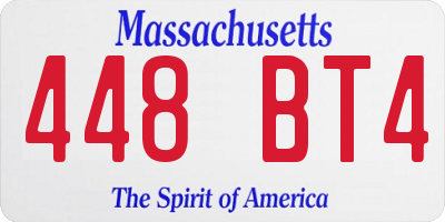 MA license plate 448BT4