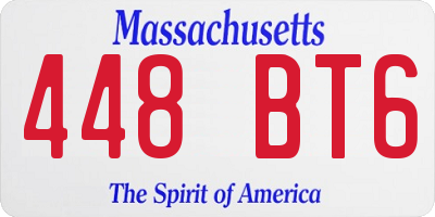 MA license plate 448BT6