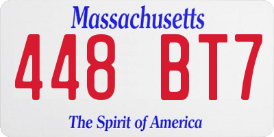 MA license plate 448BT7