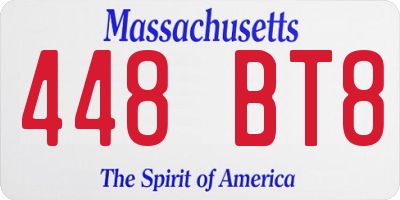 MA license plate 448BT8