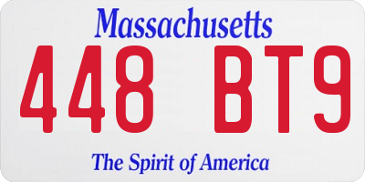 MA license plate 448BT9