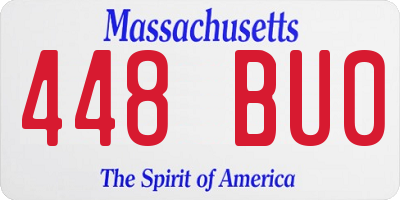 MA license plate 448BU0