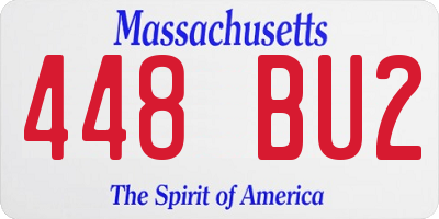 MA license plate 448BU2