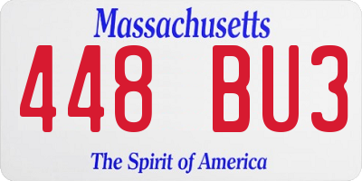 MA license plate 448BU3