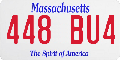 MA license plate 448BU4
