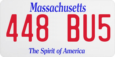 MA license plate 448BU5