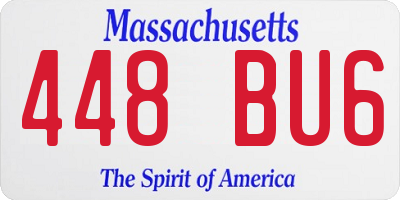 MA license plate 448BU6