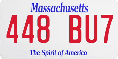 MA license plate 448BU7