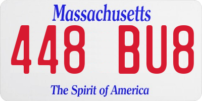 MA license plate 448BU8