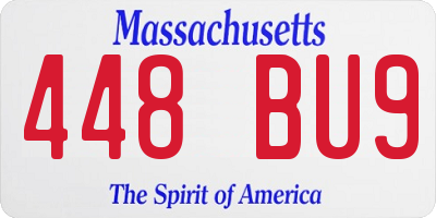 MA license plate 448BU9