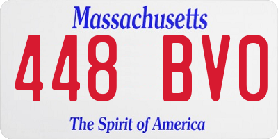 MA license plate 448BV0