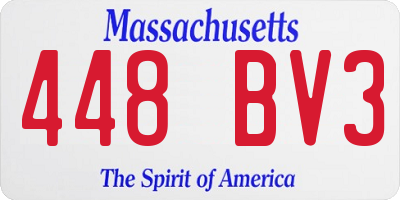 MA license plate 448BV3