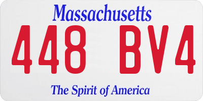MA license plate 448BV4