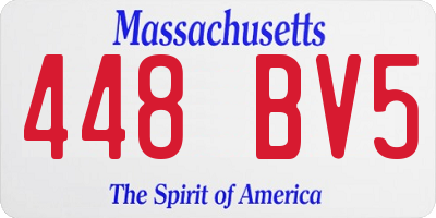 MA license plate 448BV5