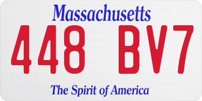 MA license plate 448BV7