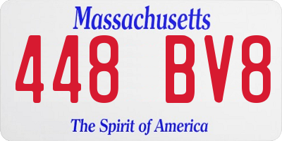 MA license plate 448BV8
