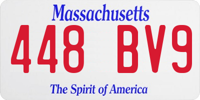 MA license plate 448BV9