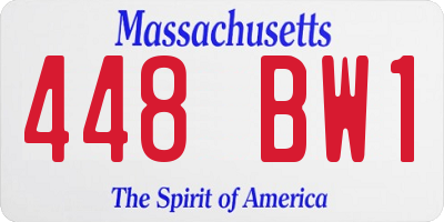 MA license plate 448BW1