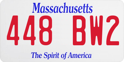 MA license plate 448BW2