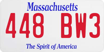 MA license plate 448BW3