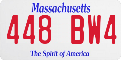 MA license plate 448BW4