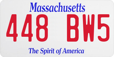 MA license plate 448BW5
