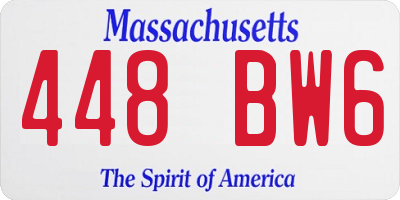 MA license plate 448BW6