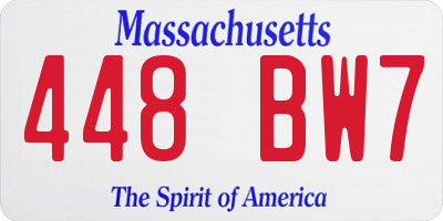 MA license plate 448BW7