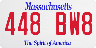 MA license plate 448BW8