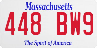 MA license plate 448BW9