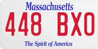 MA license plate 448BX0