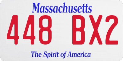 MA license plate 448BX2