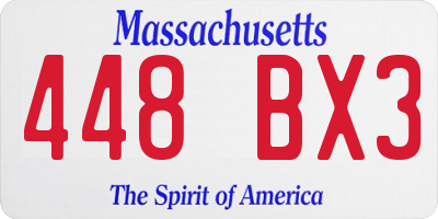 MA license plate 448BX3