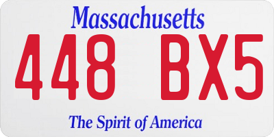 MA license plate 448BX5