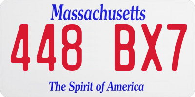 MA license plate 448BX7