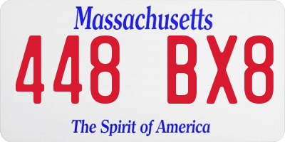 MA license plate 448BX8