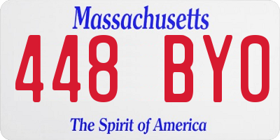 MA license plate 448BY0