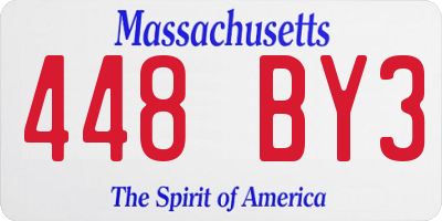 MA license plate 448BY3