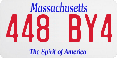 MA license plate 448BY4