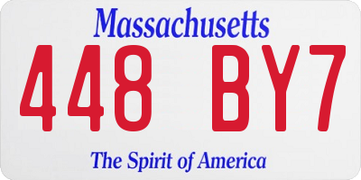 MA license plate 448BY7