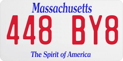 MA license plate 448BY8