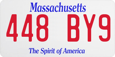 MA license plate 448BY9