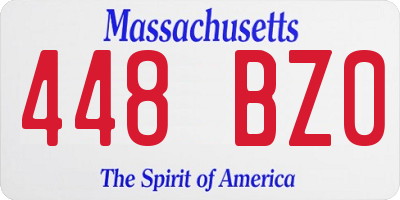 MA license plate 448BZ0